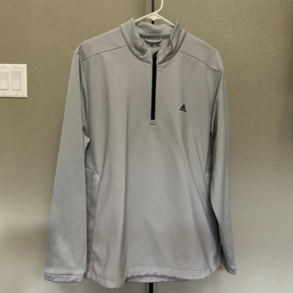 Men’s Adidas size large, gray, half zip front pull over